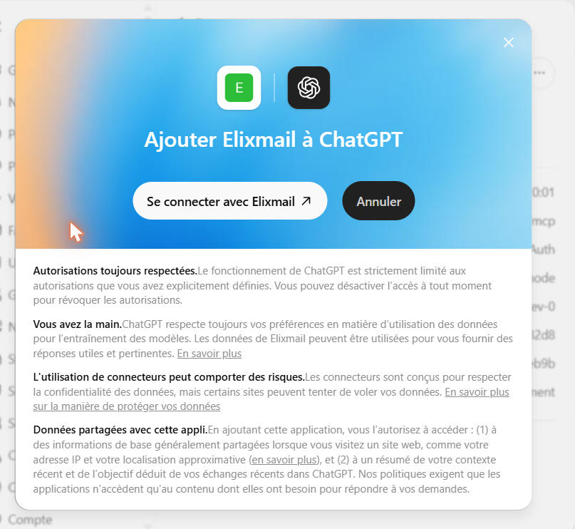 Add Elixmail to ChatGPT — Connect with Elixmail